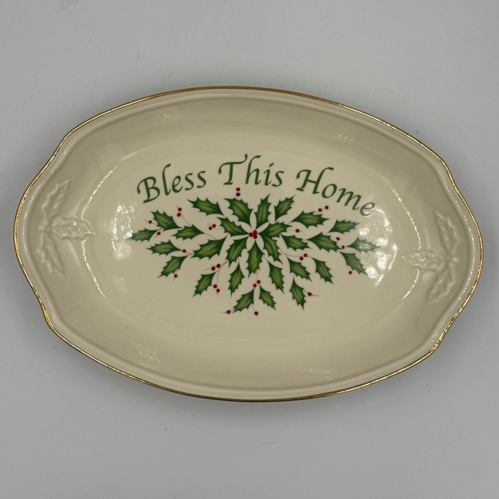 Lenox Porcelain Holiday “Bless This Home” 11” Tray Dimension Collection - Picture 3 of 6